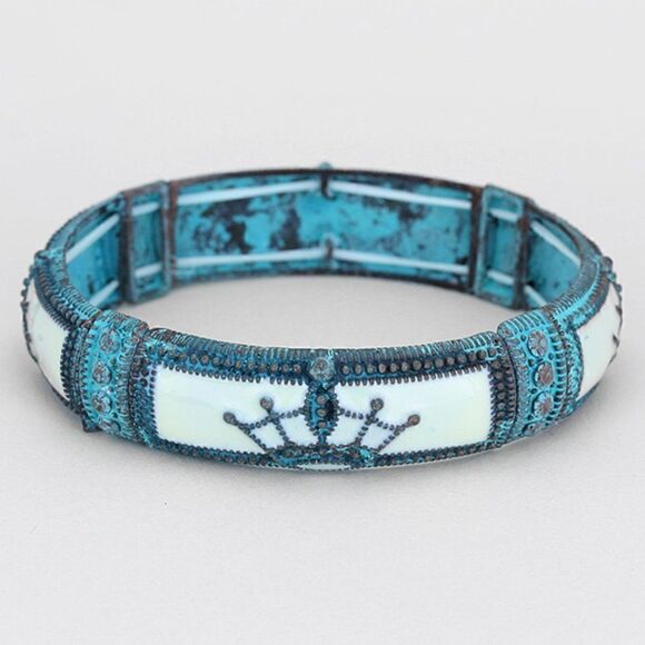 Patina Crown Stretch Bracelet  - Picture 1 of 5